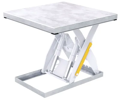Vestil Partially Stainless Steel Electric Hydraulic Lift Table 48 In. x 48 In. 4000 Lb. Capacity Blue/Silver