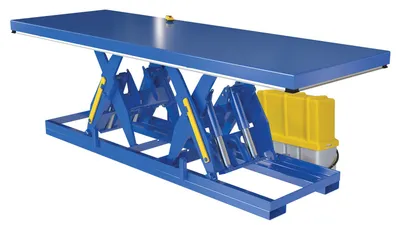 Vestil Steel Electric Hydraulic Tandem Lift Table 48 In. x 144 In. 4000 Lb. Capacity Blue