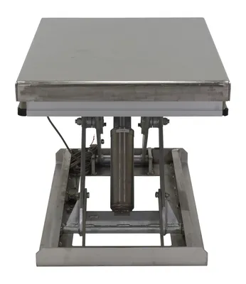 Vestil EHLT-WS-4048-PSS work station electric hydraulic scissor table shown from an alternate angle