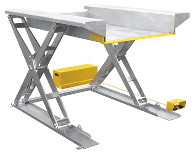 Vestil Partially Stainless Steel Ground Lift Scissor Table 44 In. x 70 In. 4000 Lb. Capacity Blue