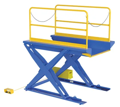 Vestil Steel Ground Lift Scissor Table 44 In. x 84 In. 3000 Lb. Capacity Blue