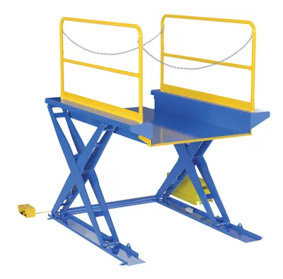 Vestil Steel Ground Lift Scissor Table 52 In. x 84 In. 3000 Lb. Capacity Blue