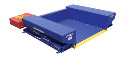 Vestil Steel Electric Hydraulic Ground Lift Table with Tilt 44 In. x 72 In. 2000 Lb. Capacity Blue