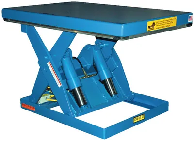 Vestil Steel Shorty Scissor Lift Table 31 In. Height 3,000 Lb. Capacity Blue