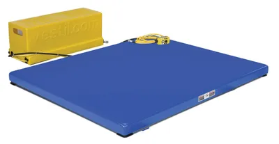 Vestil Steel Low Profile Electric Hydraulic Scissor Lift Table 39 In. Height 2,000 Lb. Capacity Blue