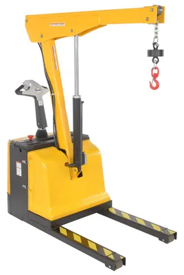 Vestil Steel Electric Powered Low Profile Floor Crane 1600 Lb. Capacity Yellow