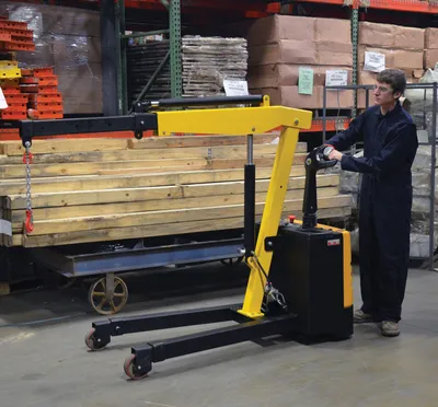 Vestil EPFC-25 electric powered floor crane shown from an alternate angle
