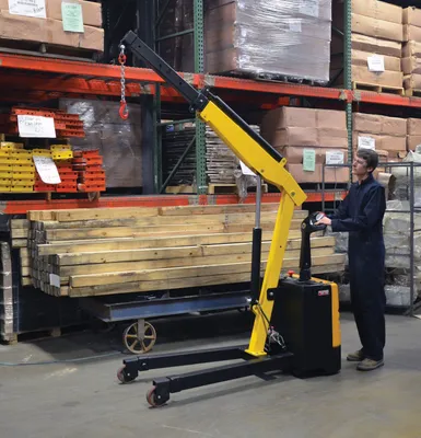 Vestil EPFC-25 electric powered floor crane shown from an alternate angle