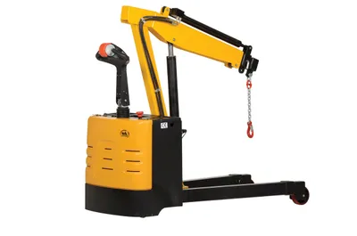 Vestil Steel Electric Powered Floor Crane 2500 Lb. Retracted Capacity Yellow