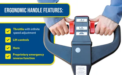 Vestil EPT-2048-45-RP-AGM fully powered electric pallet truck feature highlights