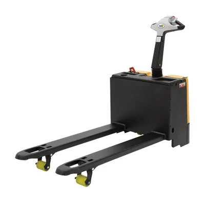 Vestil EPT-2547-30 fully powered electric pallet truck shown from an alternate angle