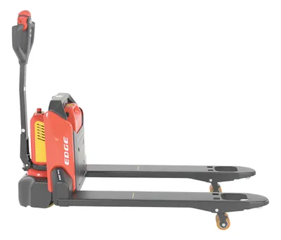 Vestil EPT-2745-33 fully powered electric pallet truck shown from an alternate angle
