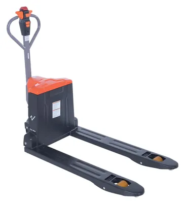 Vestil EPT-2745-33-PWB fully powered electric pallet truck shown from an alternate angle