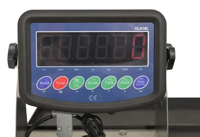 Vestil EPT-2748-45-SCL electric pallet trucks with scale shown from an alternate angle