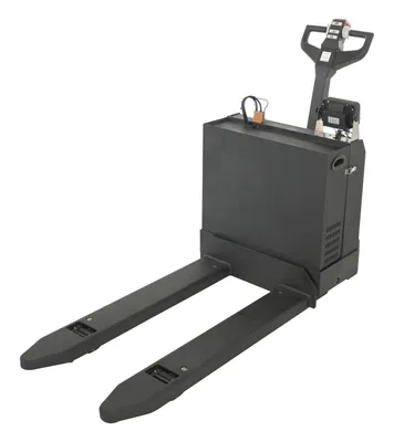 Vestil EPT-2748-45-SCL electric pallet trucks with scale shown from an alternate angle
