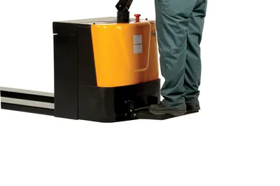 Vestil EPT-2796-45 fully powered electric pallet truck shown from an alternate angle