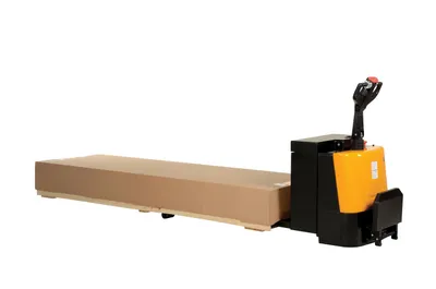 Vestil EPT-2796-45 fully powered electric pallet truck shown from an alternate angle