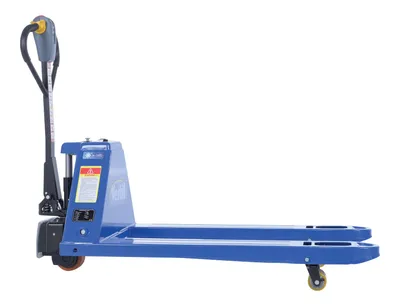 Vestil EPT-CFR-2748-40 electric pallet truck for cold room shown from an alternate angle