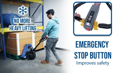 Vestil EPT-CFR-2748-40 electric pallet truck for cold room feature highlights