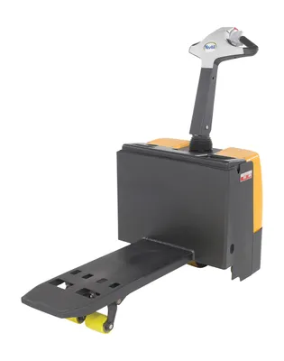 Vestil EPT-SF-1232-26 electric pallet truck with single fork shown from an alternate angle