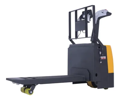 Vestil Steel Electric Pallet Truck Single Fork 40 In. Length With Scale 2,600 Lb. Capacity Black