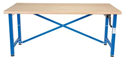 Vestil EWB-7236 manual adjustable ergonomic work benche shown from an alternate angle