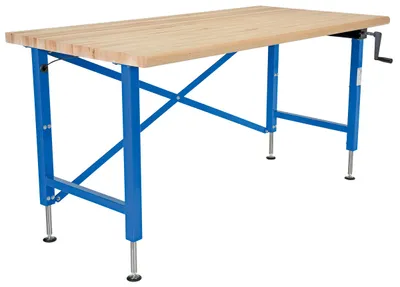 Vestil EWB-7236 manual adjustable ergonomic work benche shown from an alternate angle