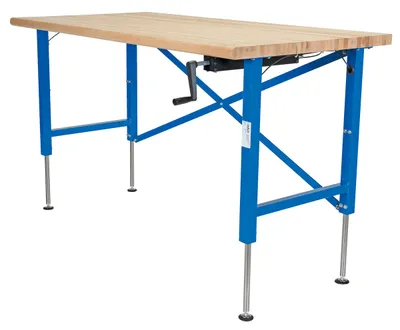 Vestil EWB-7236 manual adjustable ergonomic work benche shown from an alternate angle