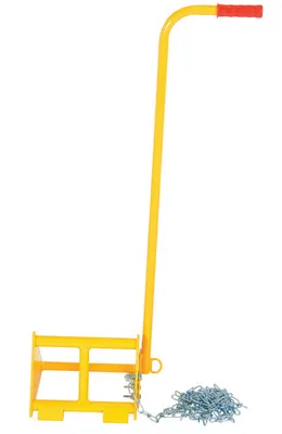 Vestil FAB-10-ERGO ergo-handle wheel chock shown from an alternate angle