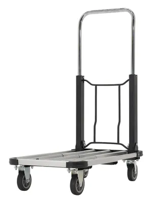Vestil FAPT-1628 fold-up aluminum platform truck shown from an alternate angle
