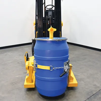 Vestil FDA-250 plastic & fiber drum adapters and other upgrade shown from an alternate angle