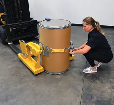 Vestil FDA-800 plastic & fiber drum adapters and other upgrade shown from an alternate angle