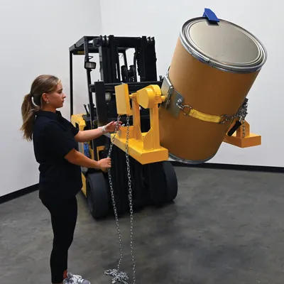 Vestil FDA-800 plastic & fiber drum adapters and other upgrade shown from an alternate angle