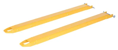 Vestil Steel Pin Style Fork Extensions 4 In. x 63 In. 4000 Lb. Capacity Yellow