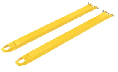 Vestil Steel Pin Style Fork Extensions 4 In. x 72 In. 4000 Lb. Capacity Yellow