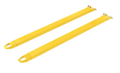 Vestil Steel Pin Style Fork Extensions 4 In. x 84 In. 4000 Lb. Capacity Yellow