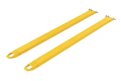 Vestil Steel Pin Style Fork Extensions 4 In. x 90 In. 4000 Lb. Capacity Yellow
