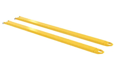 Vestil Steel Pin Style Fork Extensions 5 In. x 120 In. 4000 Lb. Capacity Yellow