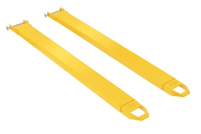 Vestil Steel Pin Style Fork Extensions 5 In. x 72 In. 4,000 Lb. Capacity Yellow