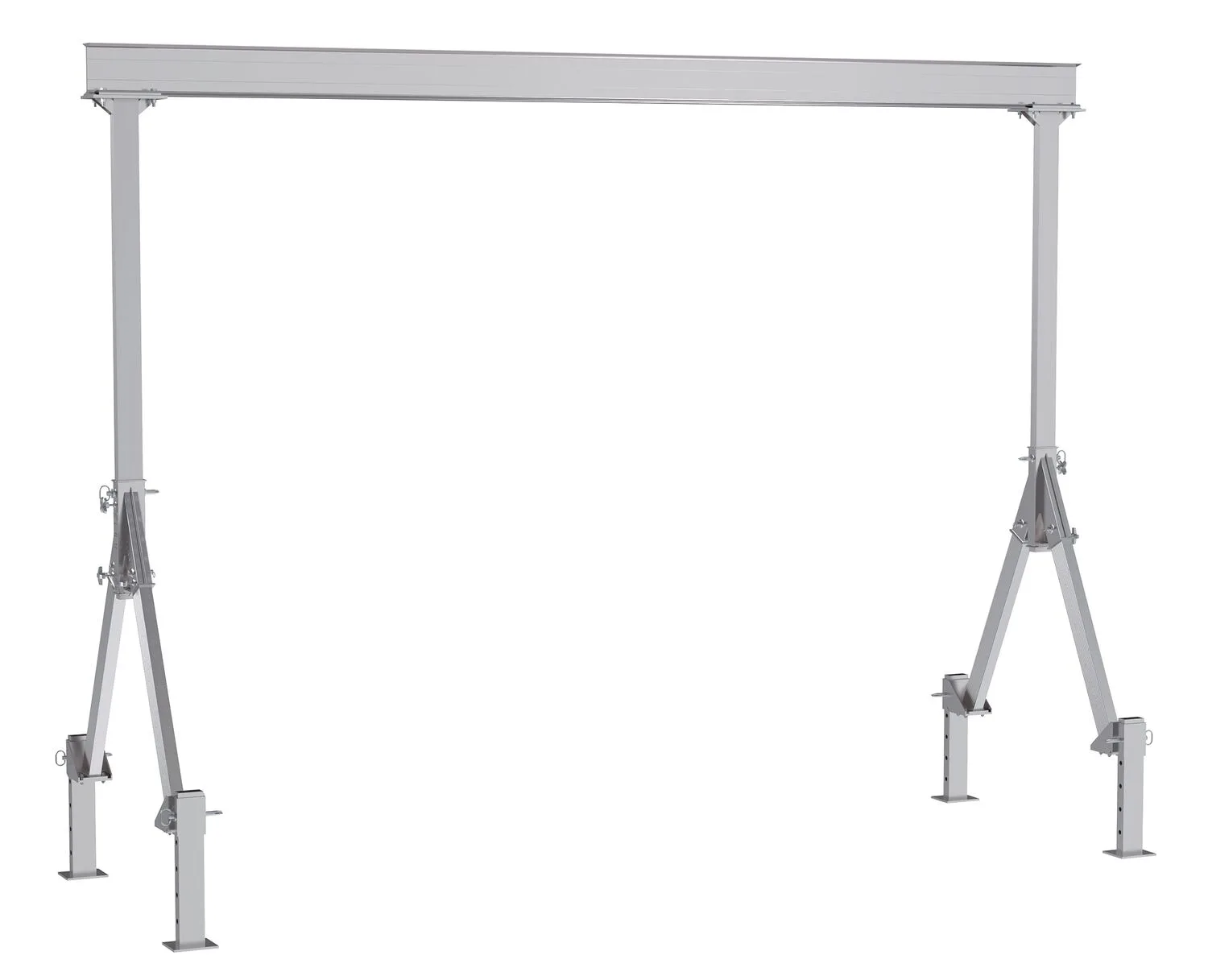 Vestil FHA-2-15-10-ALO fixed height aluminum gantry cranes with adjustable leveling option