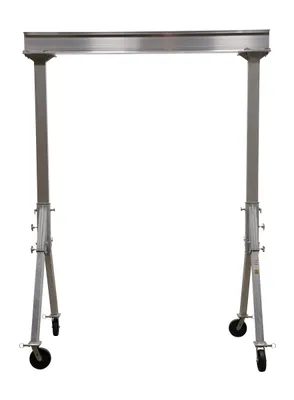 Vestil FHA-2-15-10 fixed height aluminum gantry crane shown from an alternate angle