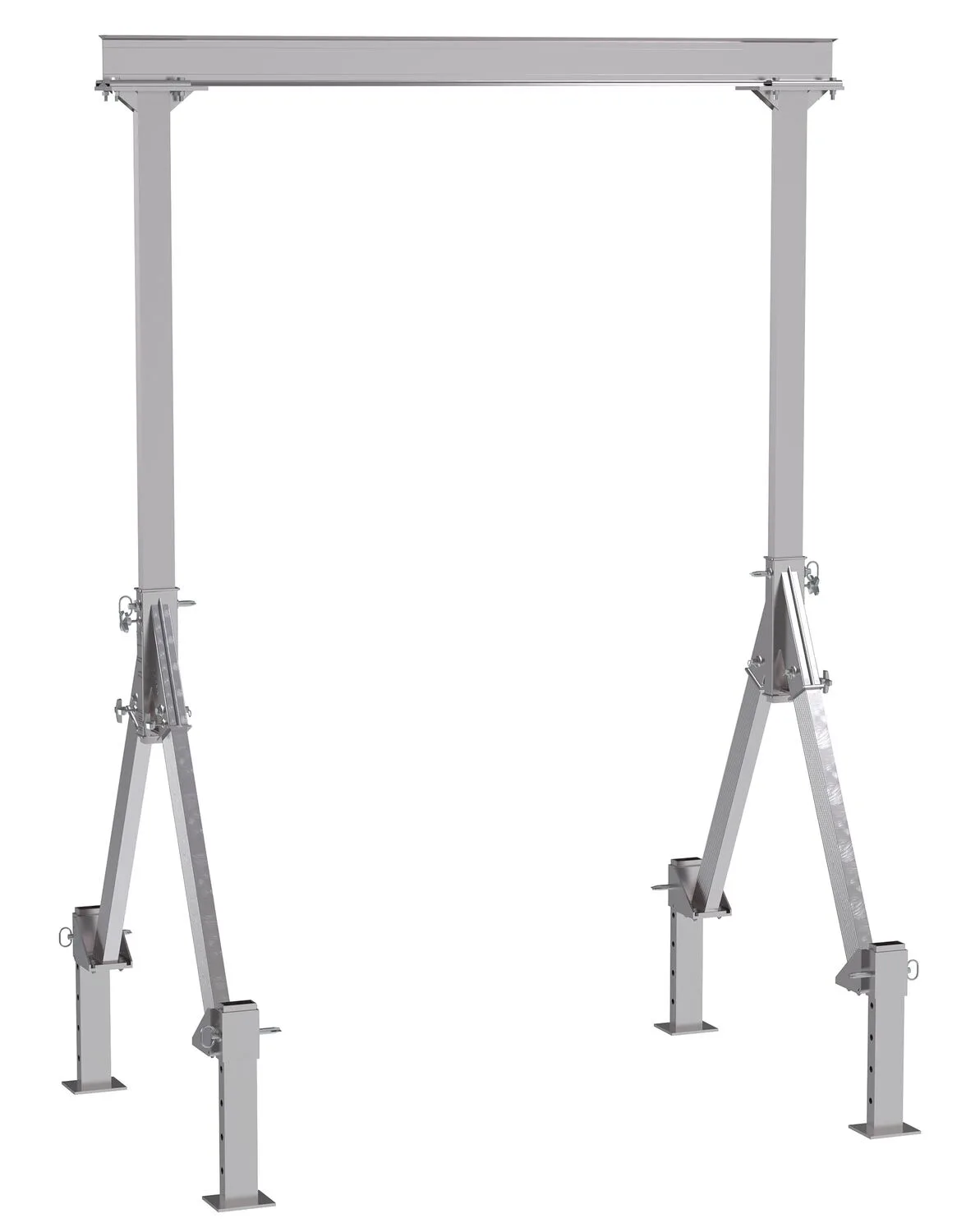 Vestil FHA-2-8-10-ALO fixed height aluminum gantry cranes with adjustable leveling option