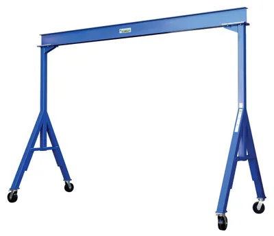 Vestil Steel Fixed Gantry Crane with Phenolic Casters 10 Ft. 6000 Lb. Capacity Blue