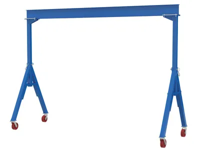 Vestil Steel Fixed Gantry Crane with V-Groove Ductile Steel Casters 10 Ft. 6000 Lb. Capacity Blue
