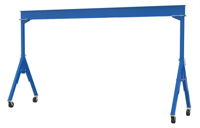 Vestil Steel Fixed Gantry Crane with Phenolic Casters 20 Ft. 6000 Lb. Capacity Blue