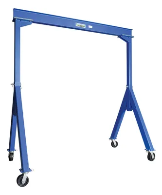 Vestil Steel Fixed Gantry Crane with Phenolic Casters 10 Ft. 8000 Lb. Capacity Blue
