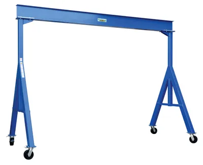 Vestil Steel Fixed Gantry Crane with Phenolic Casters 15 Ft. 8000 Lb. Capacity Blue