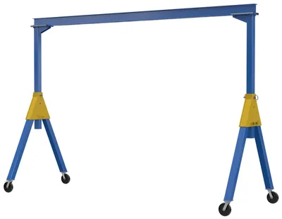 Vestil Steel Knockdown Fixed Gantry Crane with Glass Filled Nylon Casters 15 Ft. 2000 Lb. Capacity Blue
