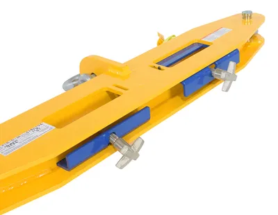 Vestil FLB-D-10 forklift lifting beam shown from an alternate angle