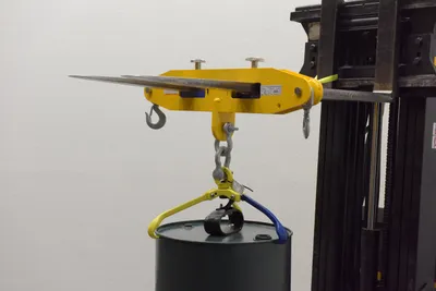Vestil FLB-D-10 forklift lifting beam shown from an alternate angle